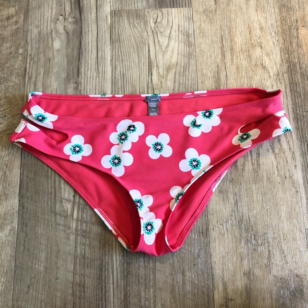 aerie Swim Hipster Pink Floral Bottoms.